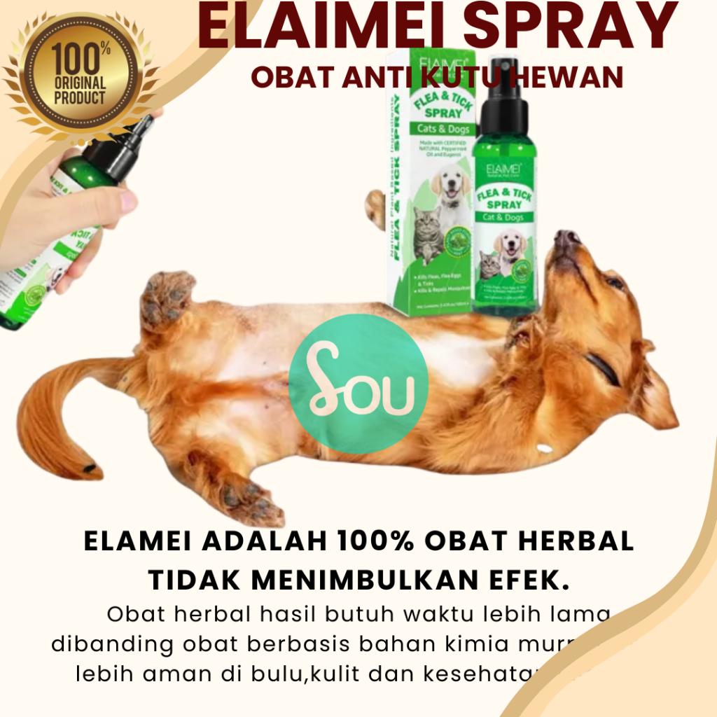 Obat Kutu Kucing Anjing Semprot Spray Ampuh Herbal Aman Terjilat