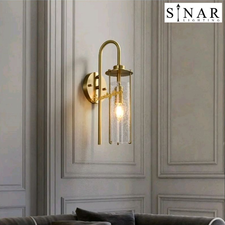 Lampu dinding modern Gold tabung kaca D60110