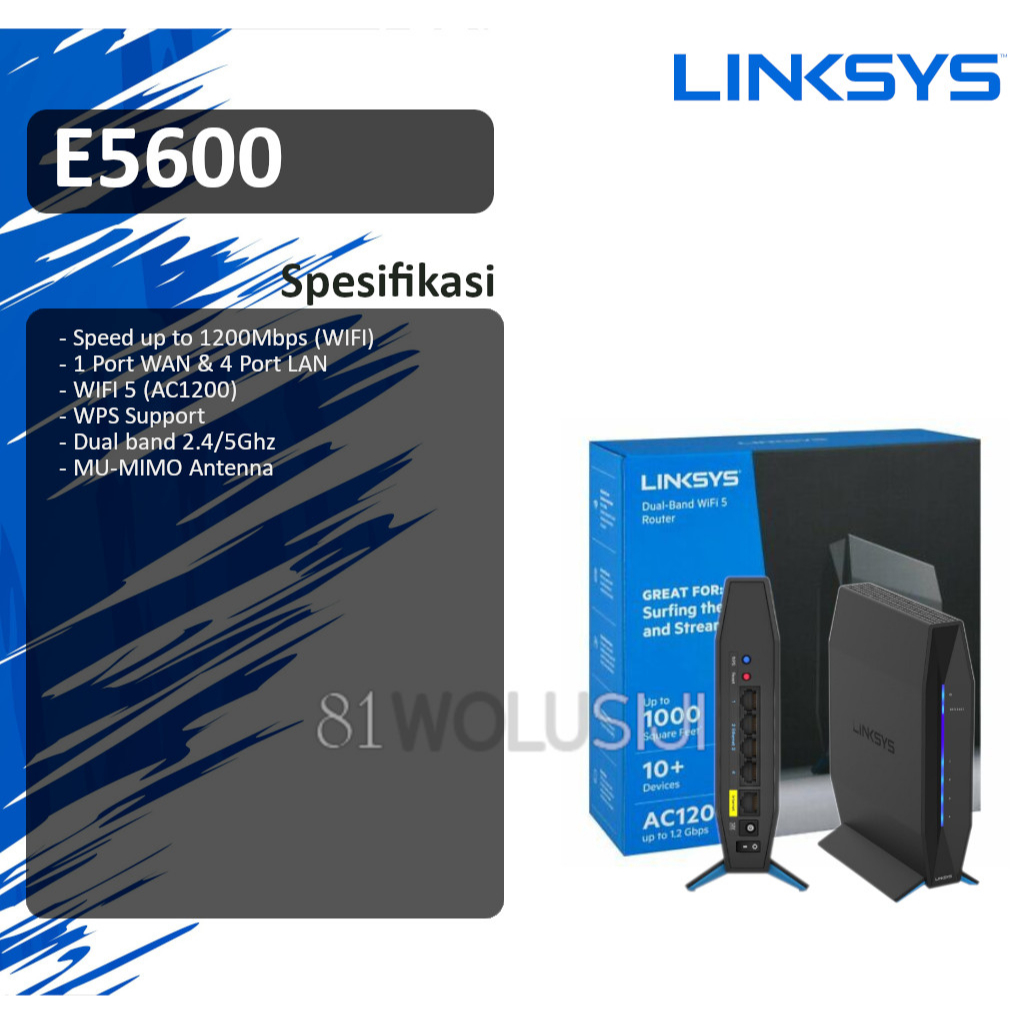 Linksys E5600 AC1200 Wireless Router Dual Band - 2.4/5 Ghz