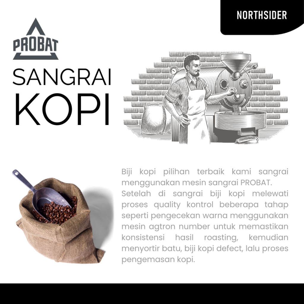 BIJI KOPI ARABIKA PUNTANG NATURAL 200GR NORTHSIDER COFFEE