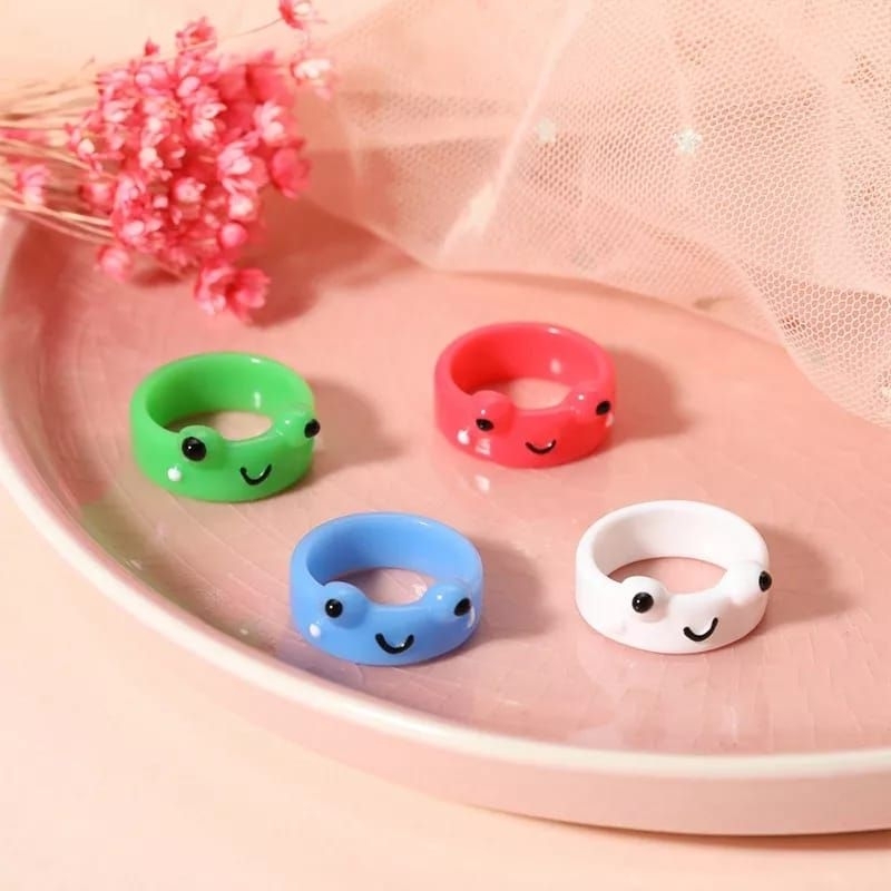 Cincin desain KATAK unik Korea/ Ring Frog resin korea
