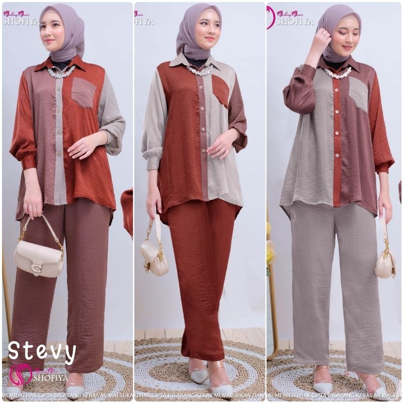 [BARU] YURIVA • NAMIRA • STEVY SET BY SHOFIYA / SETELAN WANITA MUSLIM TUNIK MIX CULOT JUMBO