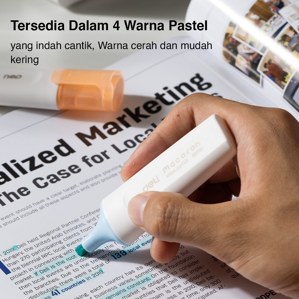 Deli Highlighter / Penanda 1-5 mm Warna Cerah ES621S