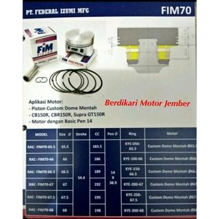 Piston Seher Seker FIM KLX Honda CRF150 Dome Mentah Custom 65.5 - 66 - 66.5 - 67 - 67.5 - 68 mm- PIN