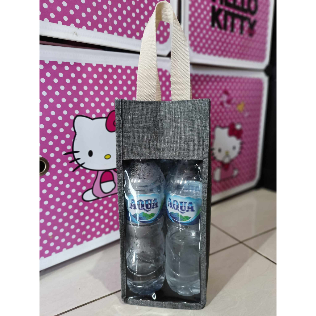 tas botol minum 2 liter viral size 17.5*10*34 cm warna polos