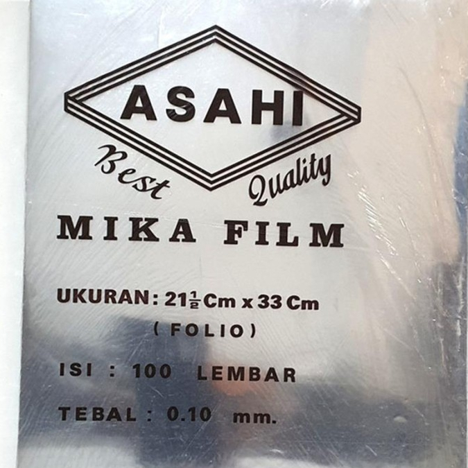 

Mika Jilid Film Asahi ukuran A4 / F4 tebal 0.10 mm - FOLIO