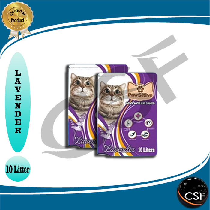 Pasir kucing gumpal dan wangi PAWSITIVE 10L ( GRAB GOSEND )