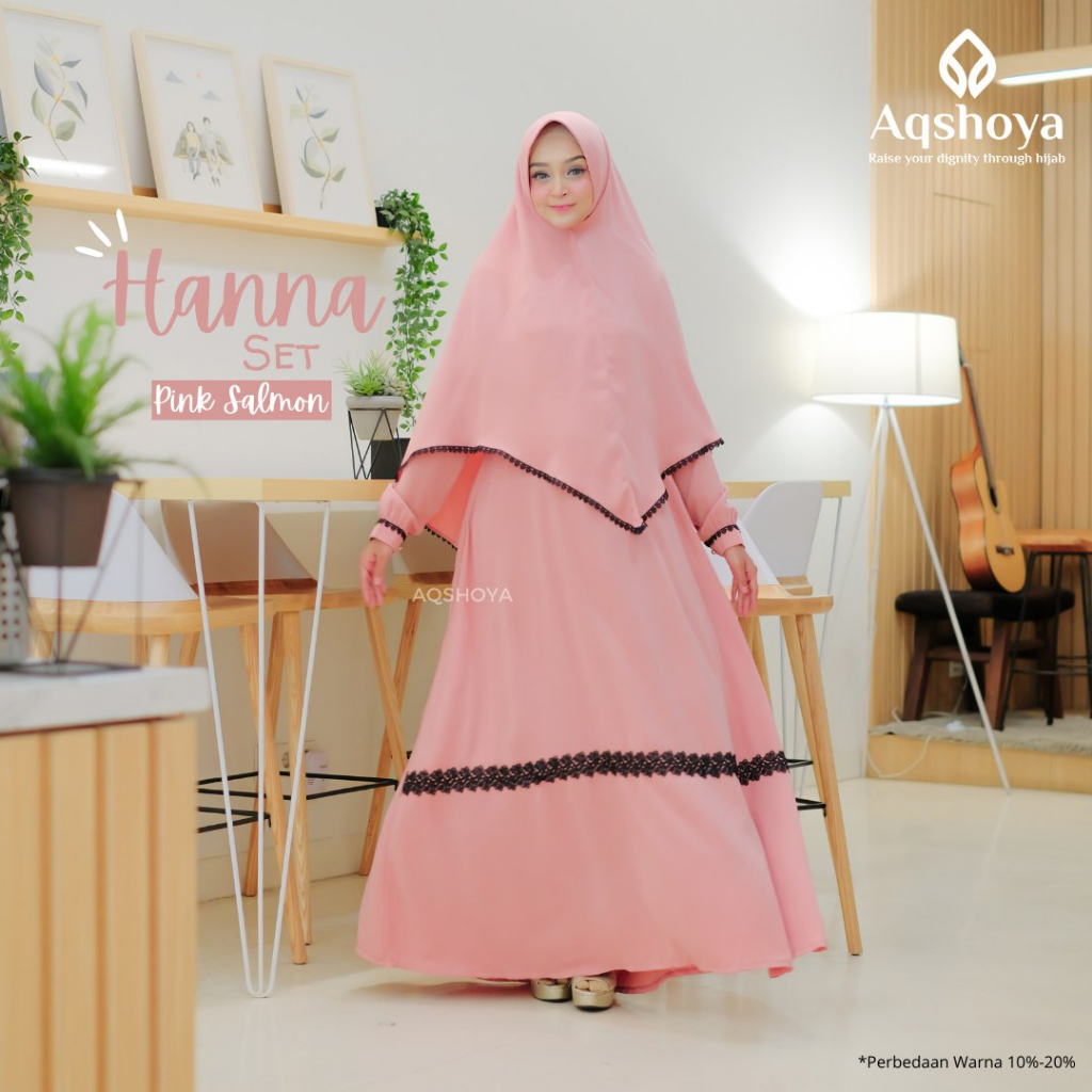 Gamis Set Hana Original By Aqshoya Ready Stok siap kirim