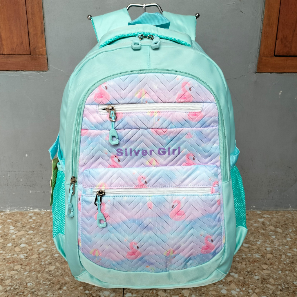 Tas Ransel Backpack Sekolah Anak Perempuan Silver Girl Original Swan