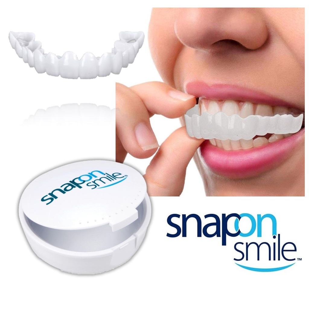 GIGI PALSU SNAP ON SMILE ORI 100% Silikon Gigi Palsu Instant Atas dan Bawah