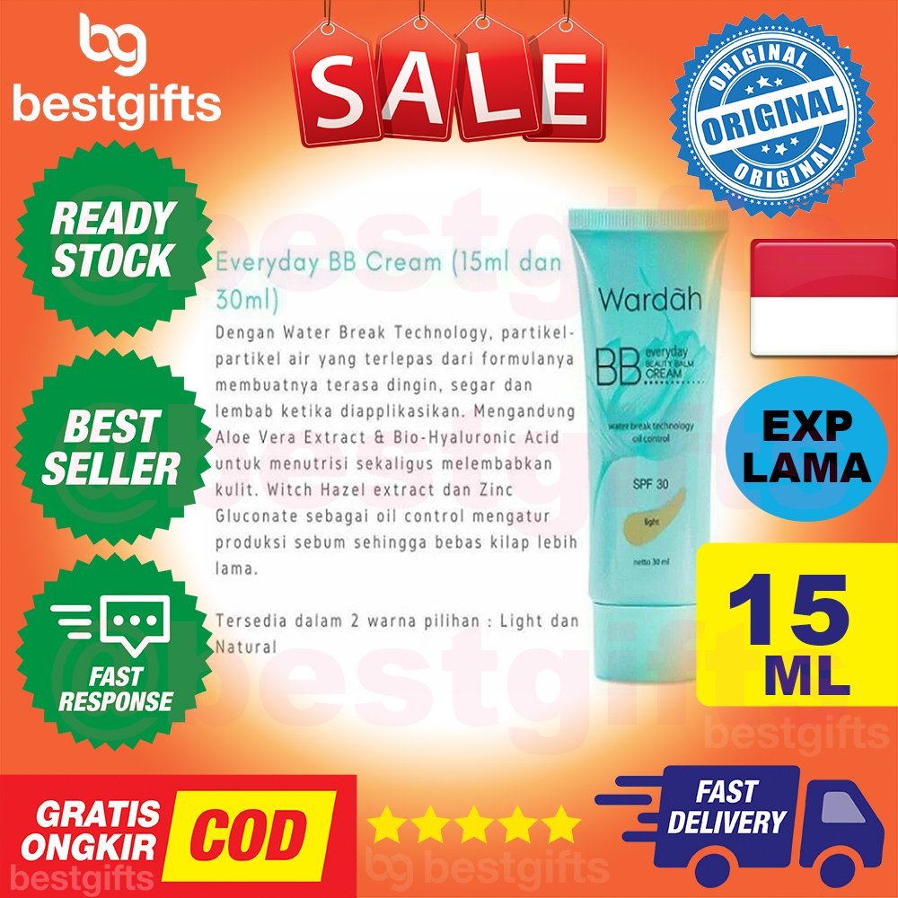 WARDAH EVERYDAY BEAUTY BALM BB CREAM SPF 30 ALOE VERA EXTRACT BIO HYALURONIC ACID 15 ML