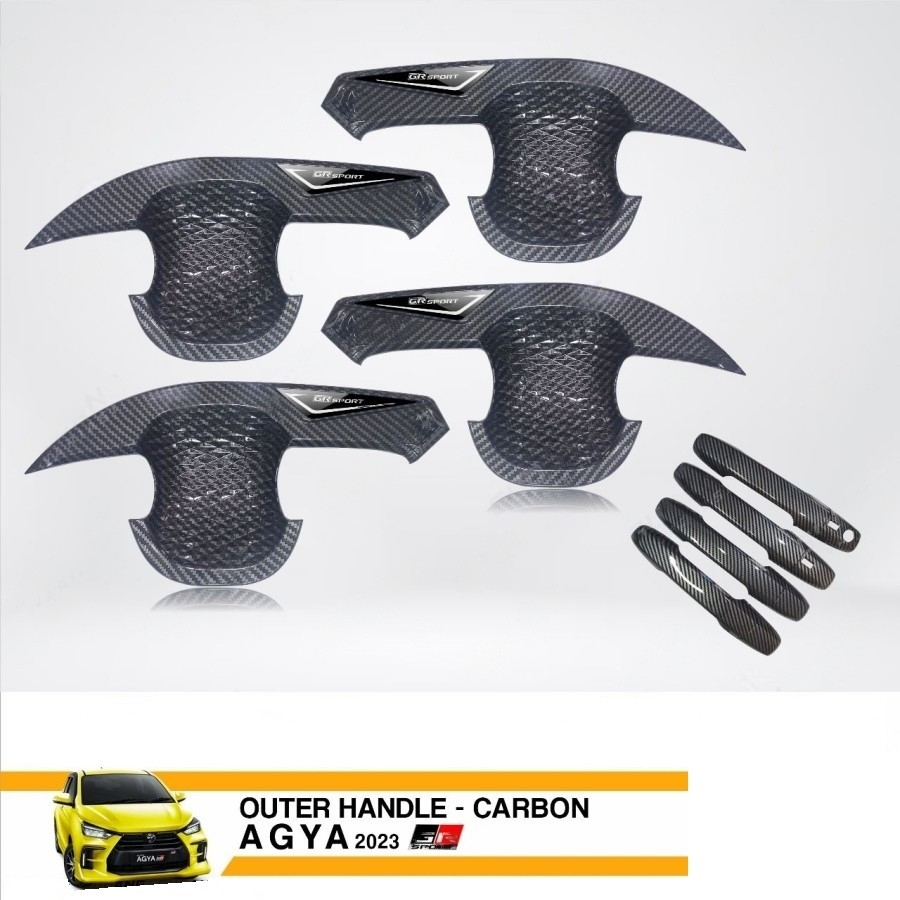 Outer + Handle Mobil Agya 2023 - Black Carbon GR Sport