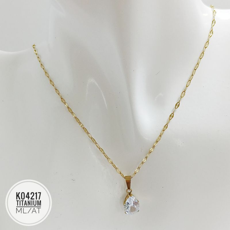 Kalung titanium permata mewah gold K04217