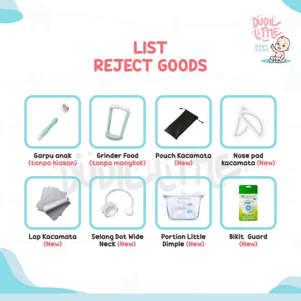 Random Produk Reject Goods lebih murah terjangkau tanpa Garansi