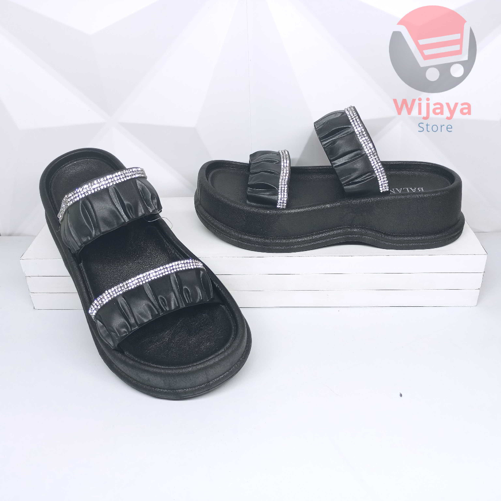 Sandal BALANCE 8688 Wedges Slop Wanita Model Serut Sendal Jelly Slide Selop Cewek Perempuan