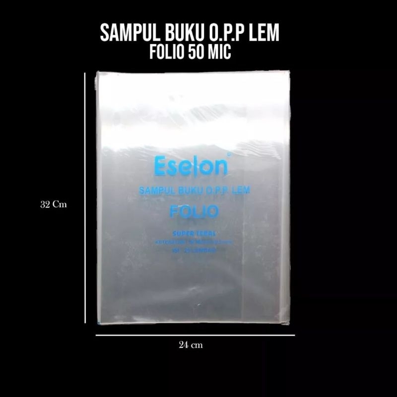 SAMPUL BUKU OPP ESELON FOLIO 50 MICRON / SAMPUL BUKU FOLIO TEBAL ISI 25