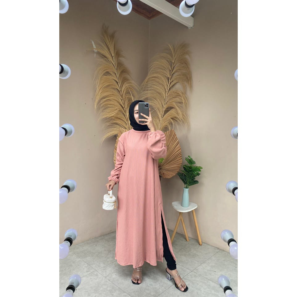 Dress Knit Hornet Bisa Jumbo Gamis Rajut Casual Wanita Terbaru