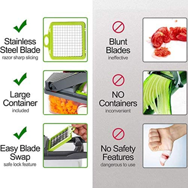 Alat Pengiris Sayuran Buah Serbaguna Parutan Pisau Pengiris Sayur Buah Multifungsi 8 in 1 Pengiris Sayur Vegetable Fruit Slicer Multifunction