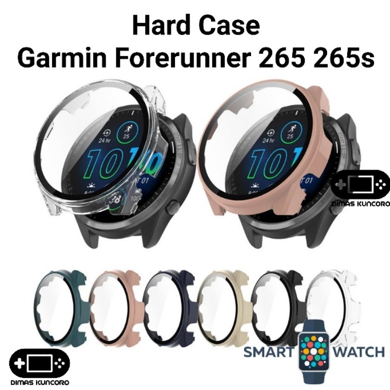 Hard Case Garmin Forerunner 265 265s mika casing cover tempered glass music FR FR265