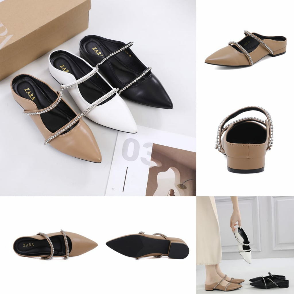 Sandal wanita Mules Cantik import Heels 2cm kode 3666