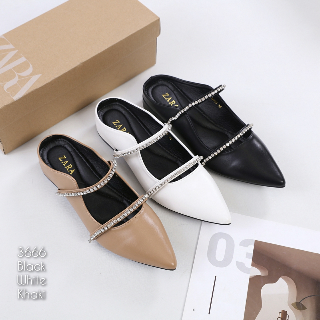 Sandal wanita Mules Cantik import Heels 2cm kode 3666