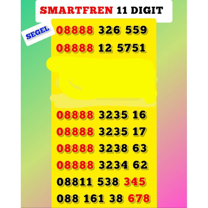 Perdana Smartfren 11 DiGiT Cantik Murah !!!!