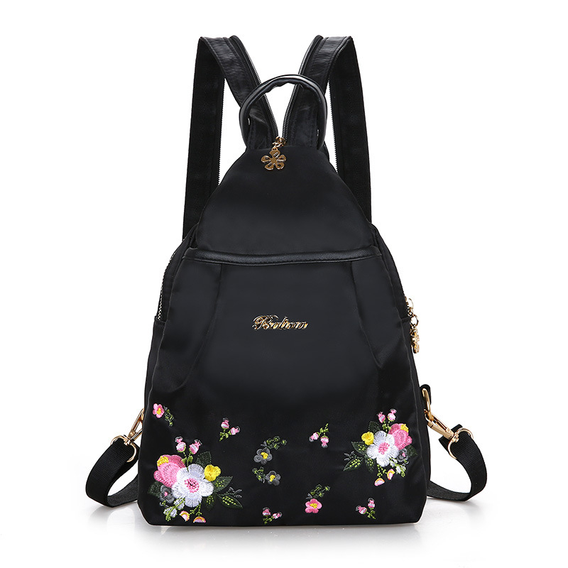 TAS RANSEL WANITA BISA SELEMPANG TA828B5 CORDELIA BACKPACK MULTIFUNGSI GENDONG PUNGGUNG SEKOLAH CEWEK KEKINIAN KULIAH KERJA MOTIF BUNGA HITAM REMAJA MURAH ANTI AIR BATAM BRANDED LUCU IMPORT