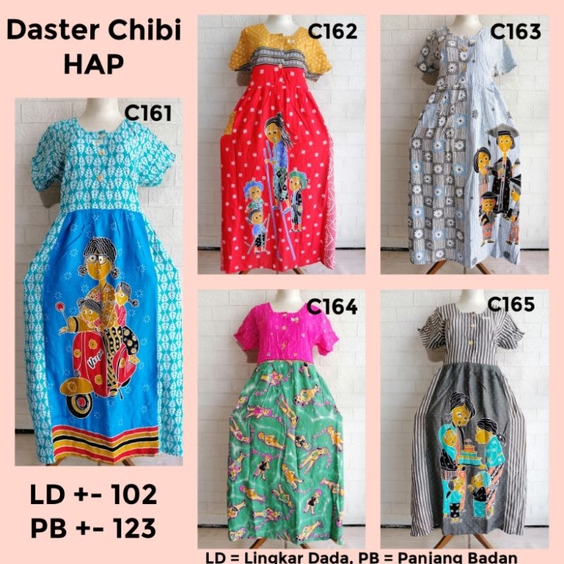 Daster Chibi Lengan HAP Rijek Sablon LD 100 Adem BUSUI Friendly (Harap Dibaca Sebelum Membeli)