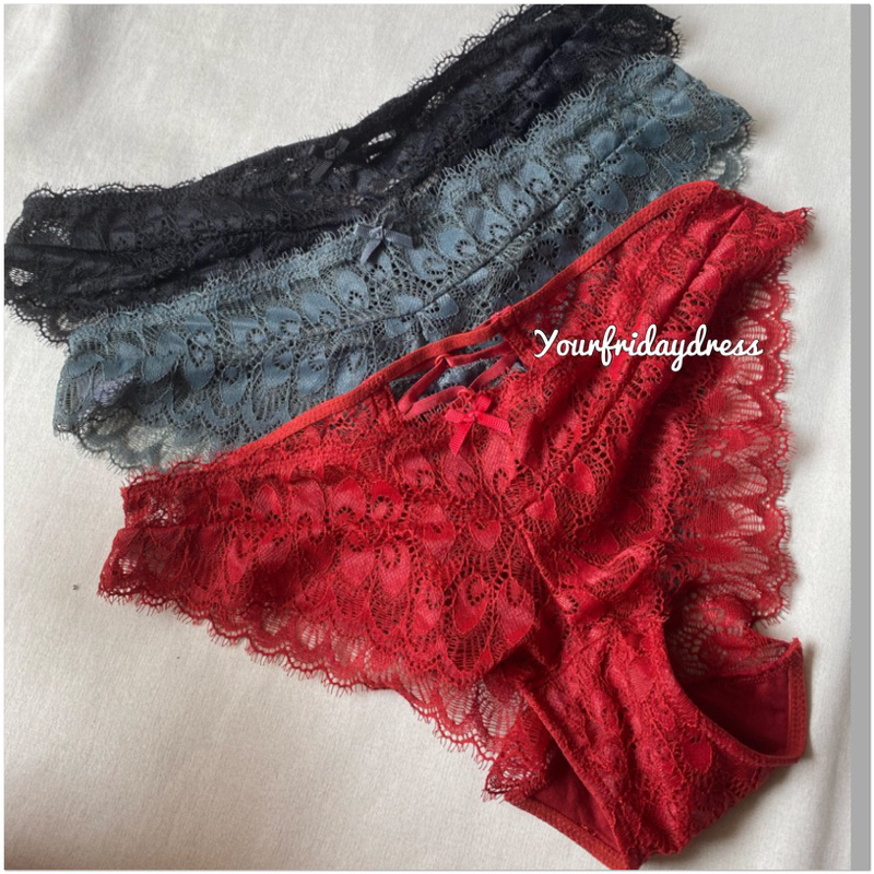 MIX Lacey thong and panty celana dalam renda burkat mesh brukat sisa export cantik sexy soft branded
