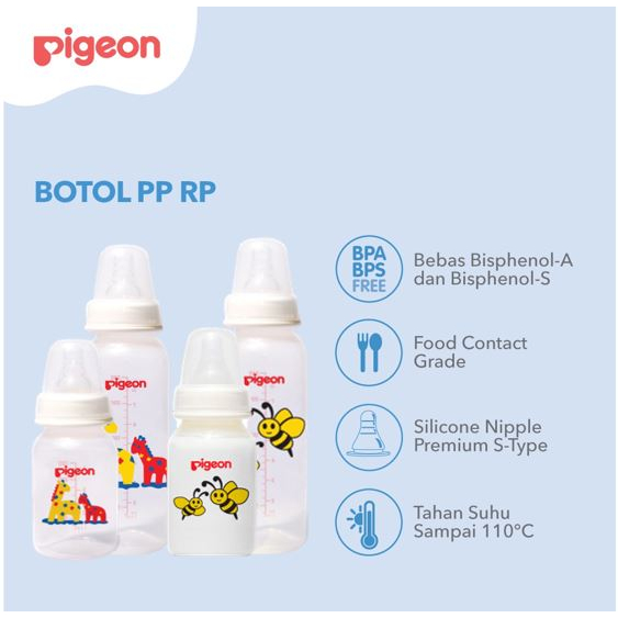 PIGEON Botol Susu PP RP (Tersedia Ukuran dan Motif)