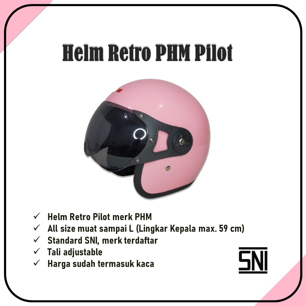 Helm Retro Pilot Merk PHM Murah