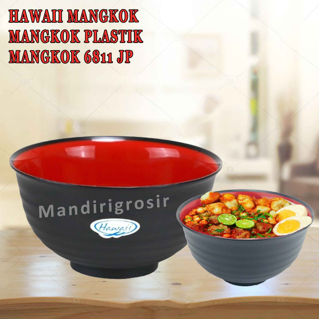 Mangkok Plastik * Hawaii Mangkok * Mangkok Ramen * Uk.17cm