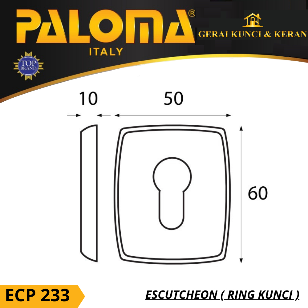 PALOMA ECP 233 RING KUNCI ESCUTCHEON SUPERIOR MAC COVER TUTUP CYLINDER KUNCI