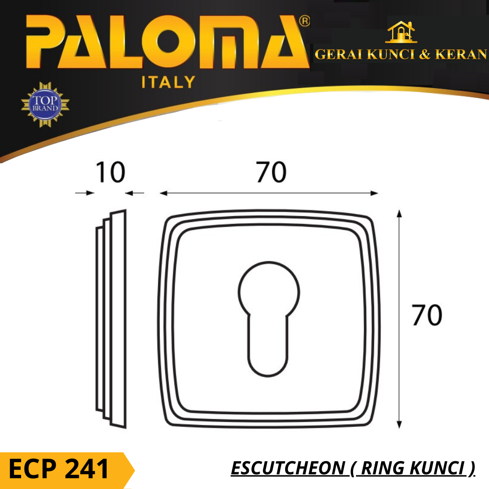 PALOMA ECP 241 RING KUNCI ESCUTCHEON SUPERIOR BSN COVER TUTUP CYLINDER KUNCI