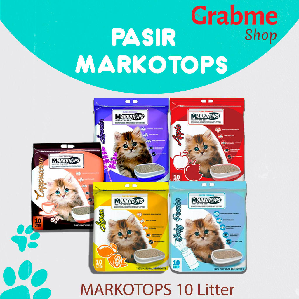 MARKOTOPS 10L Pasir kucing gumpal dan wangi  ( EKSPEDISI )