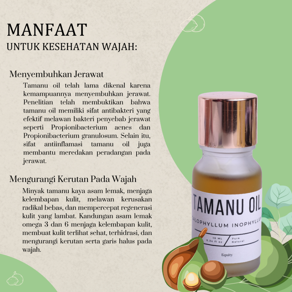 Tamanu Oil Premium - Minyak Tamanu - Minyak Nyamplung untuk Perawatan Kulit 100% Murni