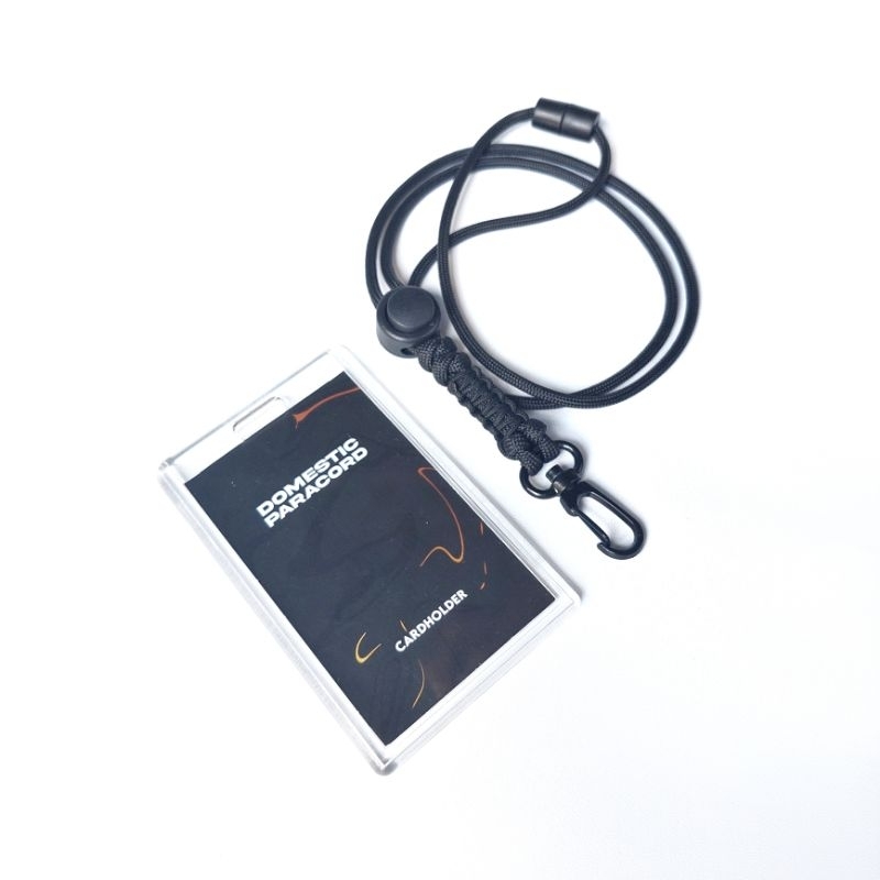 Lanyard gantungan id card holder name tag akrilik tali paracord kalung strap lanyard custom