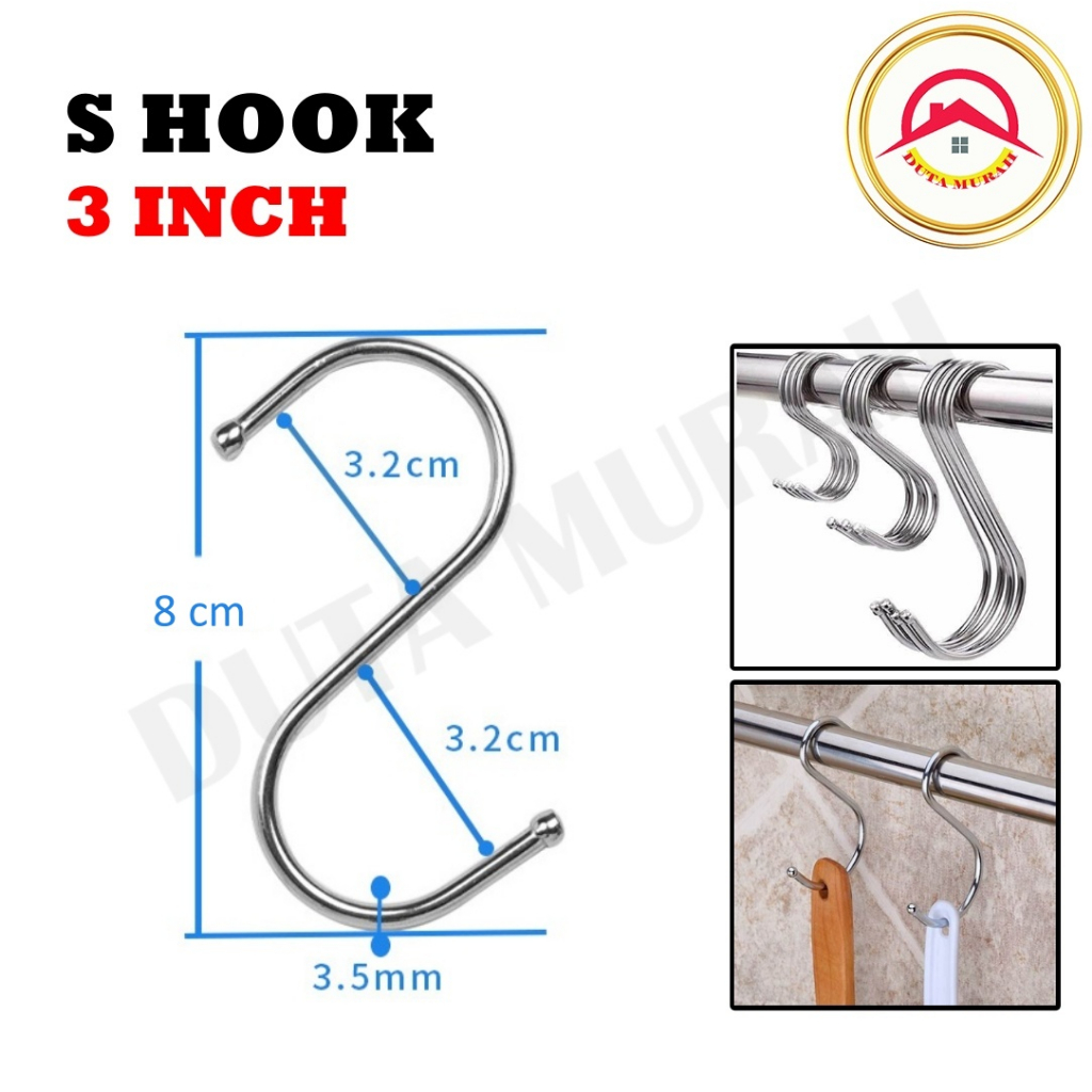 GANTUNGAN SERBAGUNA/S-HOOK / Cantolan S Hook Kawat Pengait Serbaguna Gantungan Pot