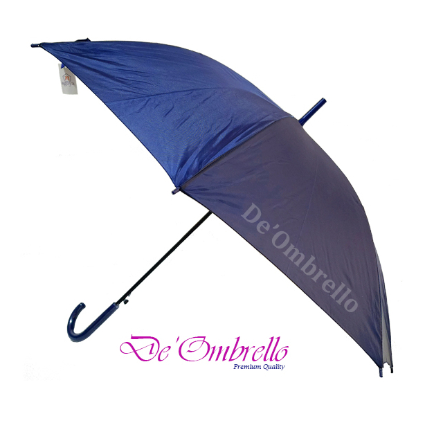 De'Ombrello! (048A) Payung Standard Otomatis Warna Polos Biru Navy Hitam Anti UV Premium Quality
