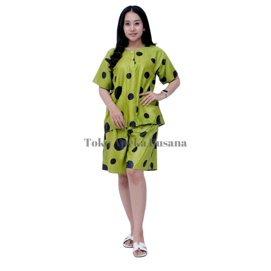 Setelan Baju Tidur Piyama Pendek Motif 001 Bahan Rayon