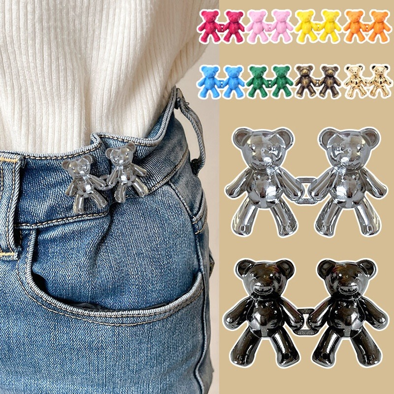 Bear Detachable Metal Buttons Snap Fastener Pants Pin Tombol Ditarik Jahitan-Gratis Gesper Jeans Cocok Sangat Mengurangi Pinggang