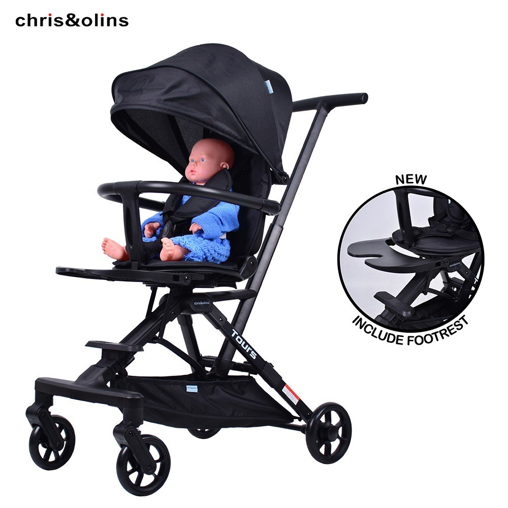 ChrisOlins W1 Stroller Tours Reversible Seat - Light Weight Travel Stroller | Kereta Dorong Bayi Ringan Bisa Diputar