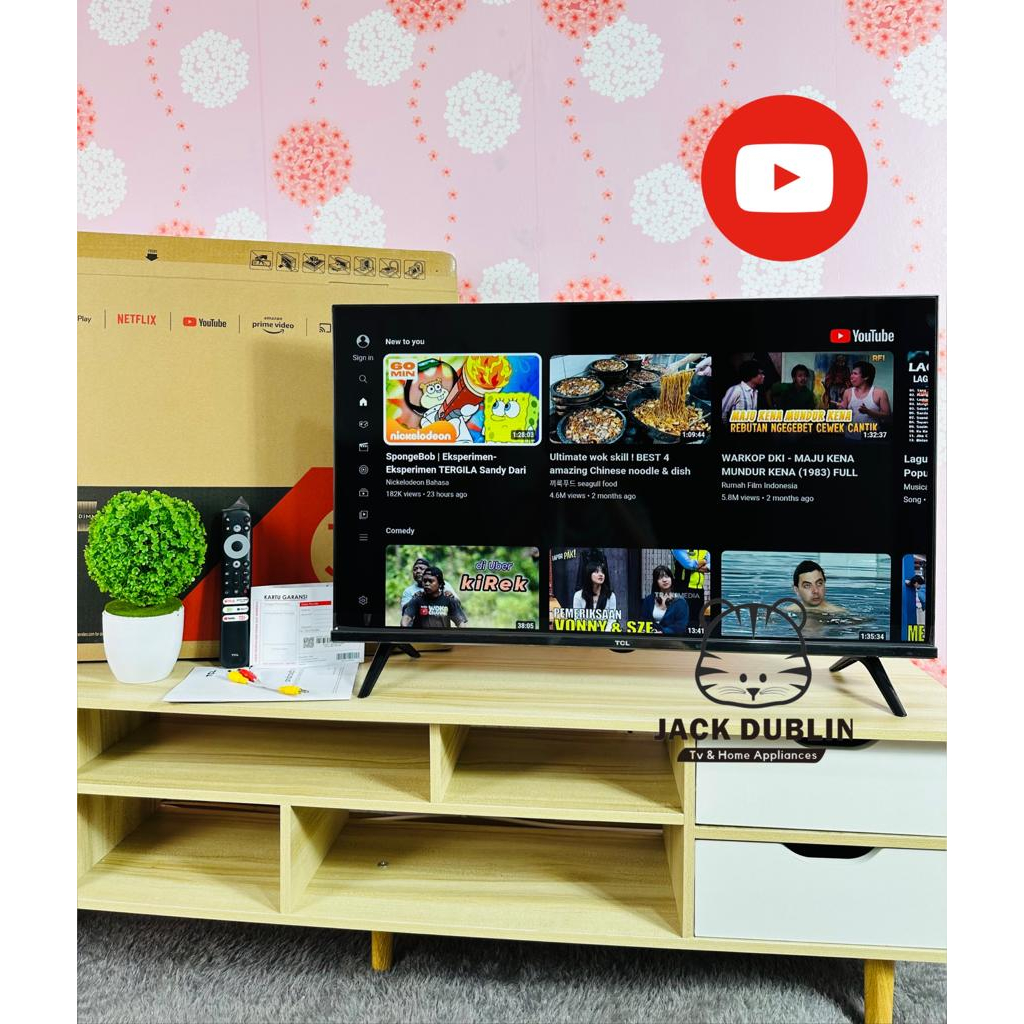 TV LED TCL 32 INCH 32A3plus 32A3+ ANDROID 11.0 SMART ANDROID TV REMOTE VOICE COMMAND TIPE TERBARU 2022 GARANSI RESMI