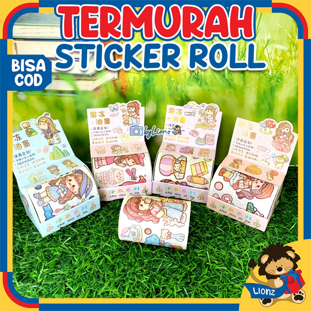 Mainan Stiker Roll Karakter Lucu