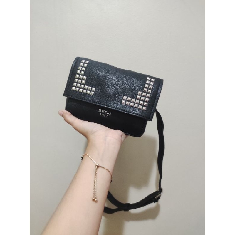 GUES* WB mini black | tas guess hitam kecil