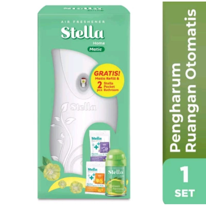 Stella Matic Box Set - Pengharum Pewangi Ruangan Otomatis (Free 2pc Stella pocket )