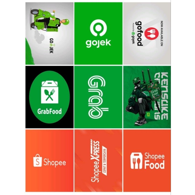 STICKER OJEK ONLINE - OJOL -  (3PCS) GOJEK GRAB SHOPEE LALAMOVE MAXIM INDRIVER