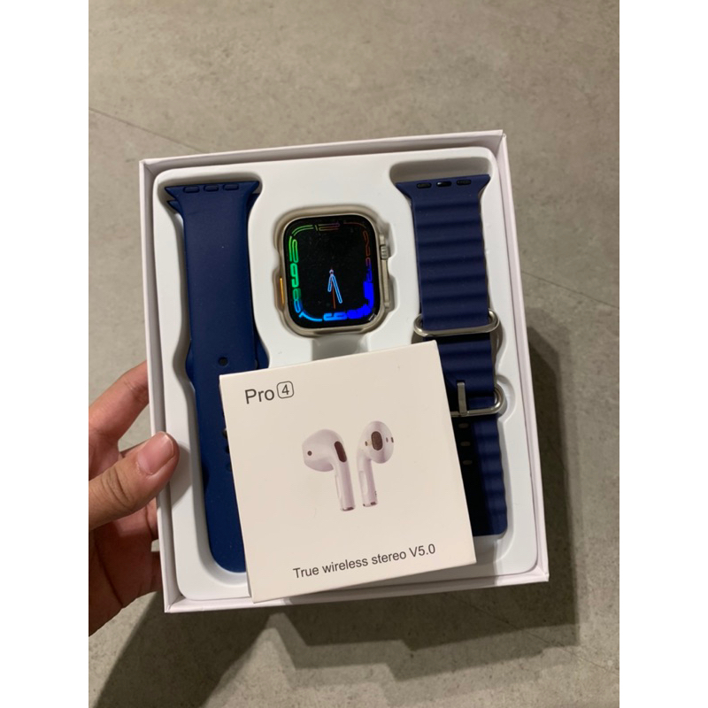 PAKET SUBSIDI ULTRA 8 smartwatch 2 TALI+HEANDSET (CHARGE WERLES)