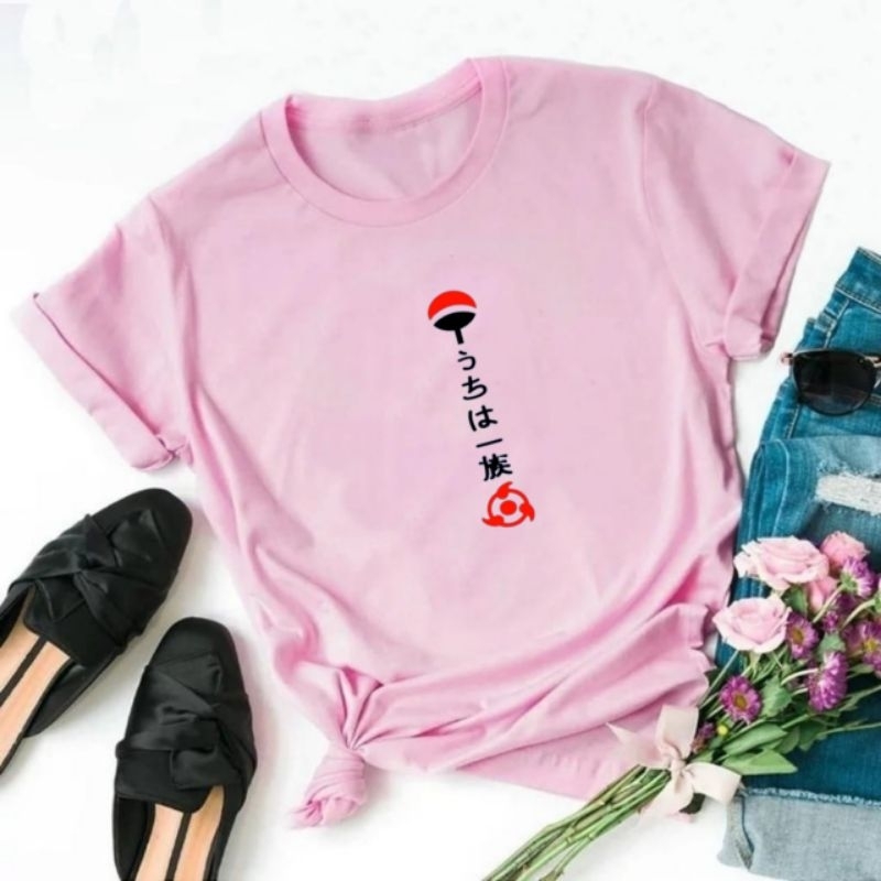 Kaos wanita atasan wanita distro lengan pendek kaos oblong cewek baju perempuan uchiha