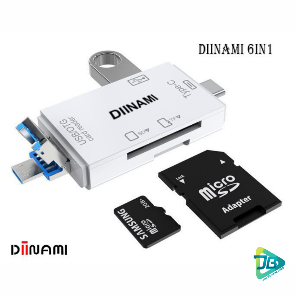 DIINAMI High Speed 6 in 1 OTG Card Reader USB 3.0 SD TF Micro SD Card Reader Type C Micro OTG Card Reader JB9020